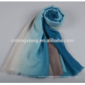 2015 New Fashion High Quality Yarn Dyed Wide 100% Wool Ombre Scarf For Lady